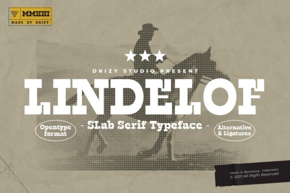 Lindelof: A Bold Vintage Slab Serif Font