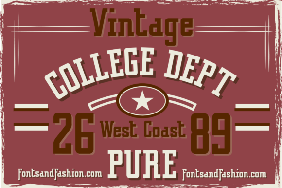 Vintage College Dept Pure Typeface for Branding